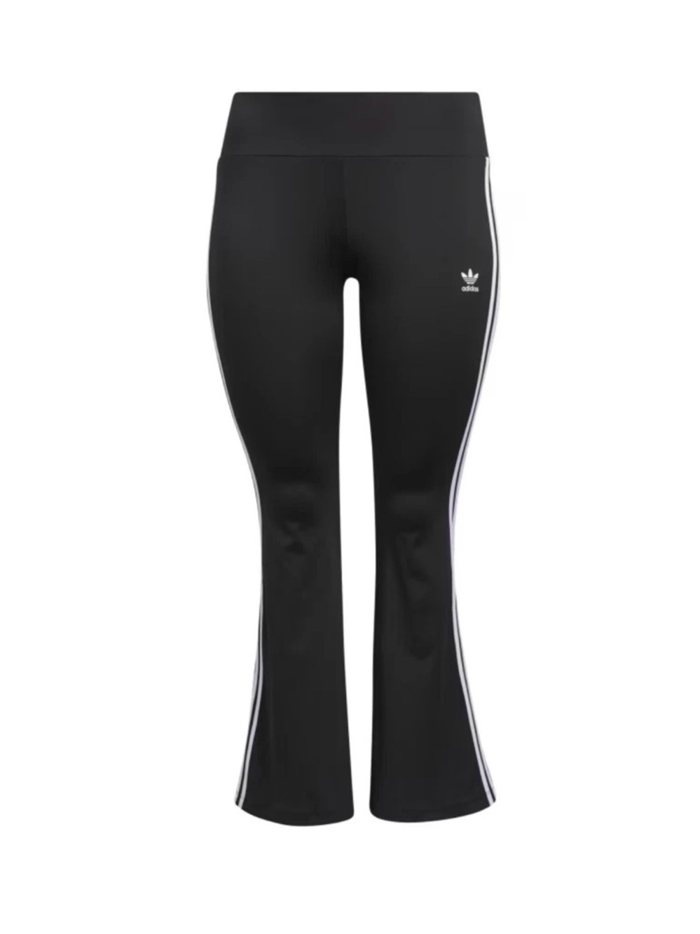 NWT adidas Black Track Flare Pants with White Side Stripes Plus Size 1x